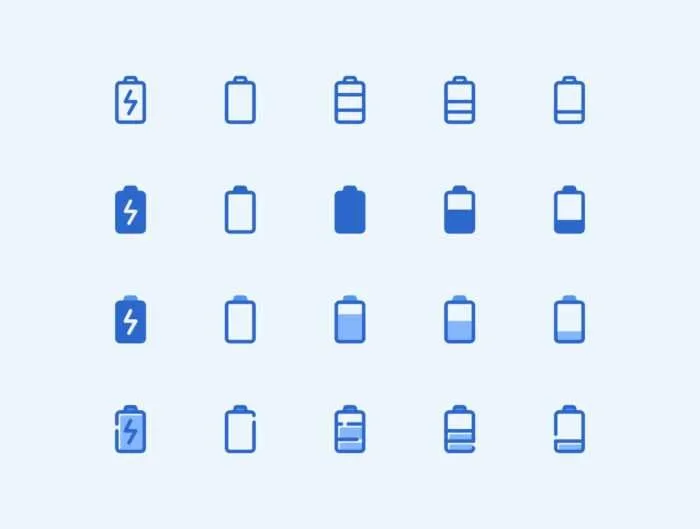 180 Mobile Functions Icons Blue Colored