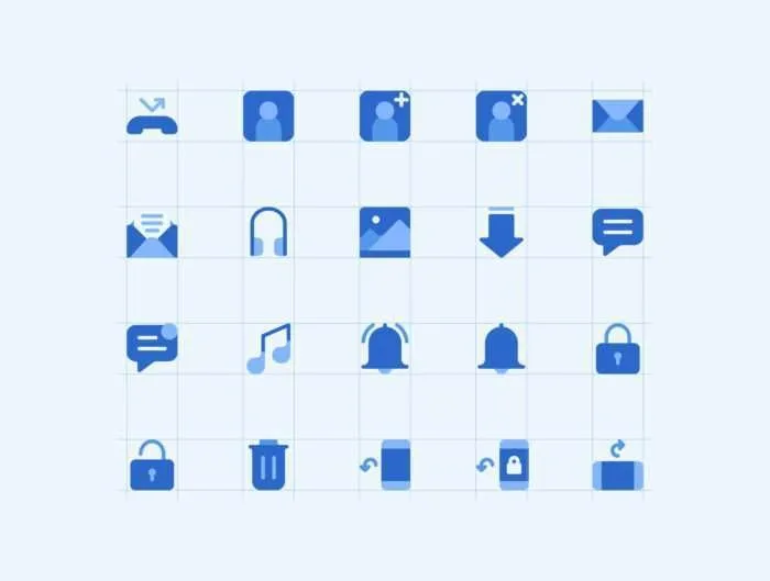 180 Mobile Functions Icons Blue Colored