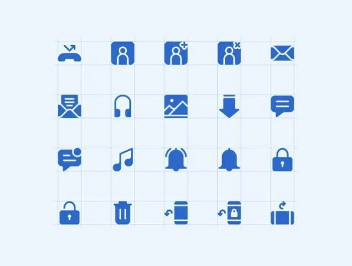 180 Mobile Functions Icons Blue Colored