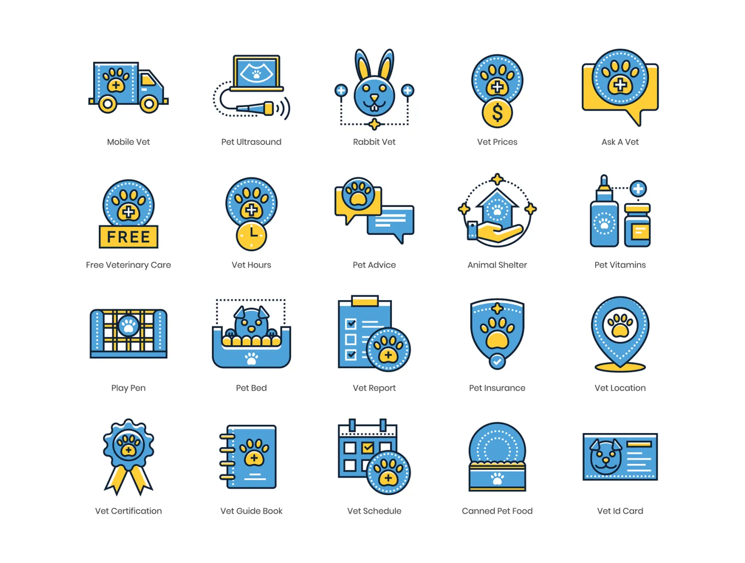 60 Veterinary Icons - Kinetic Series
