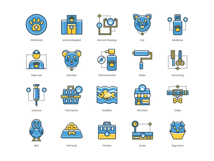 60 Veterinary Icons - Kinetic Series