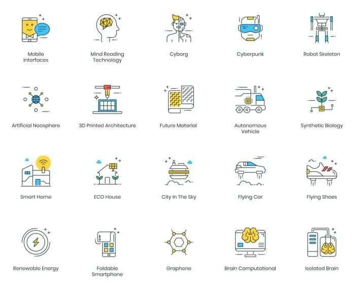 74 Futuristic Icons