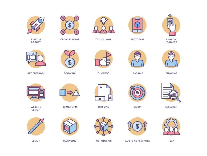 89 Startup Icons - Butterscotch Series