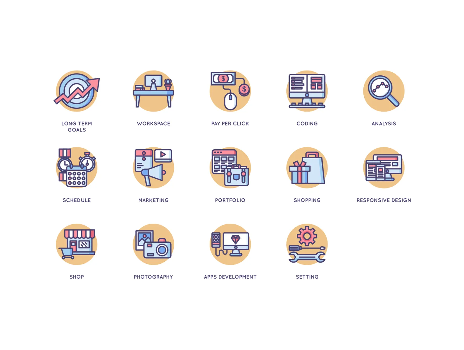 89 Startup Icons - Butterscotch Series