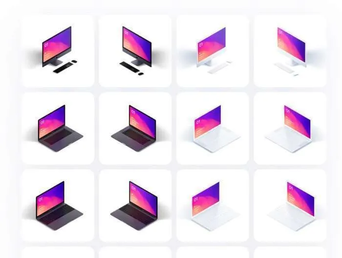 Apple 46 Devices Isometric Mockups