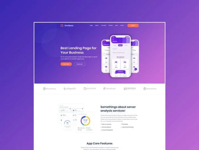 Envilonn – Saas, Software & App Landing Page