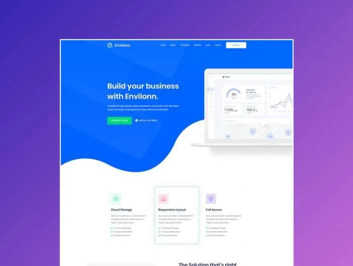 Envilonn – Saas, Software & App Landing Page