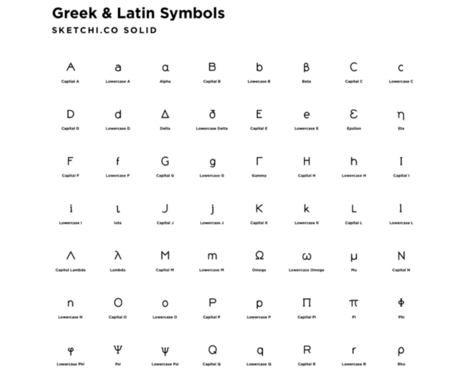 Greek & Latin Symbols Solid