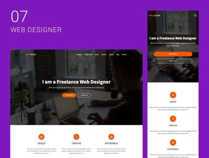 HTML Onepage Freelance Bundle