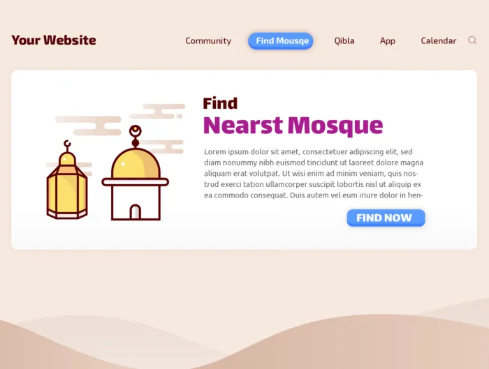 Islamic Landing Page Illustration