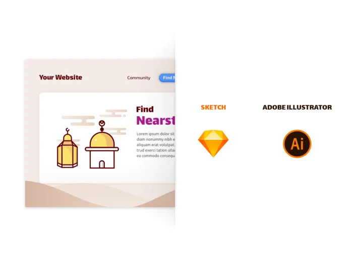 Islamic Landing Page Illustration