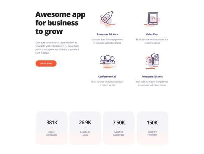 Mijuapp Mobile App Landing PSD Template