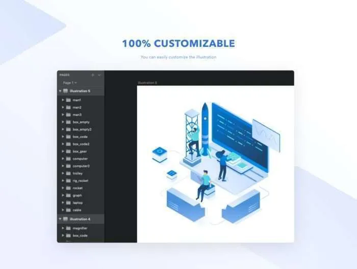 Mobile App & Web Development Isometric (5 Scenes) - AI