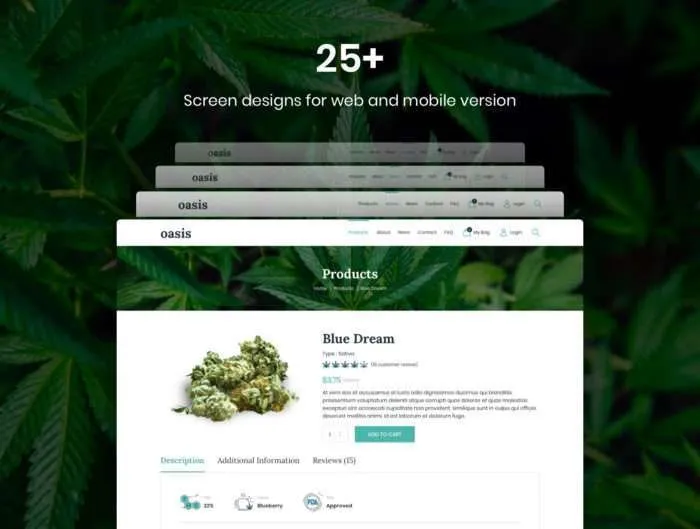 Oasis - Marijuana eCommerce Sketch Template