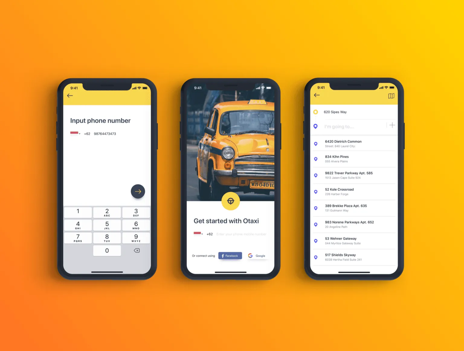 Otaxi Mobile UI Kit