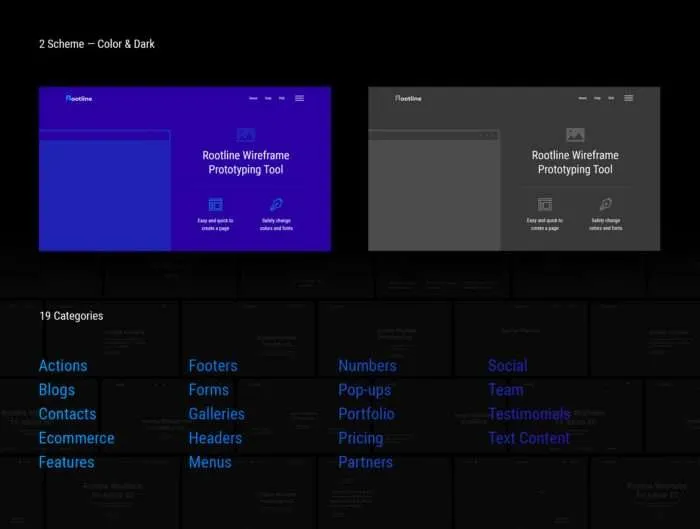 Rootline Wireframe UI Kit