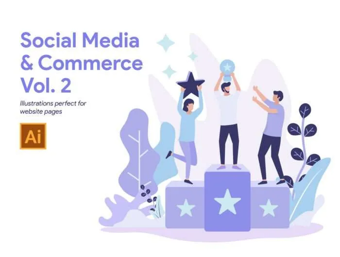 Social Media and Commerce Illustration Vol. 2