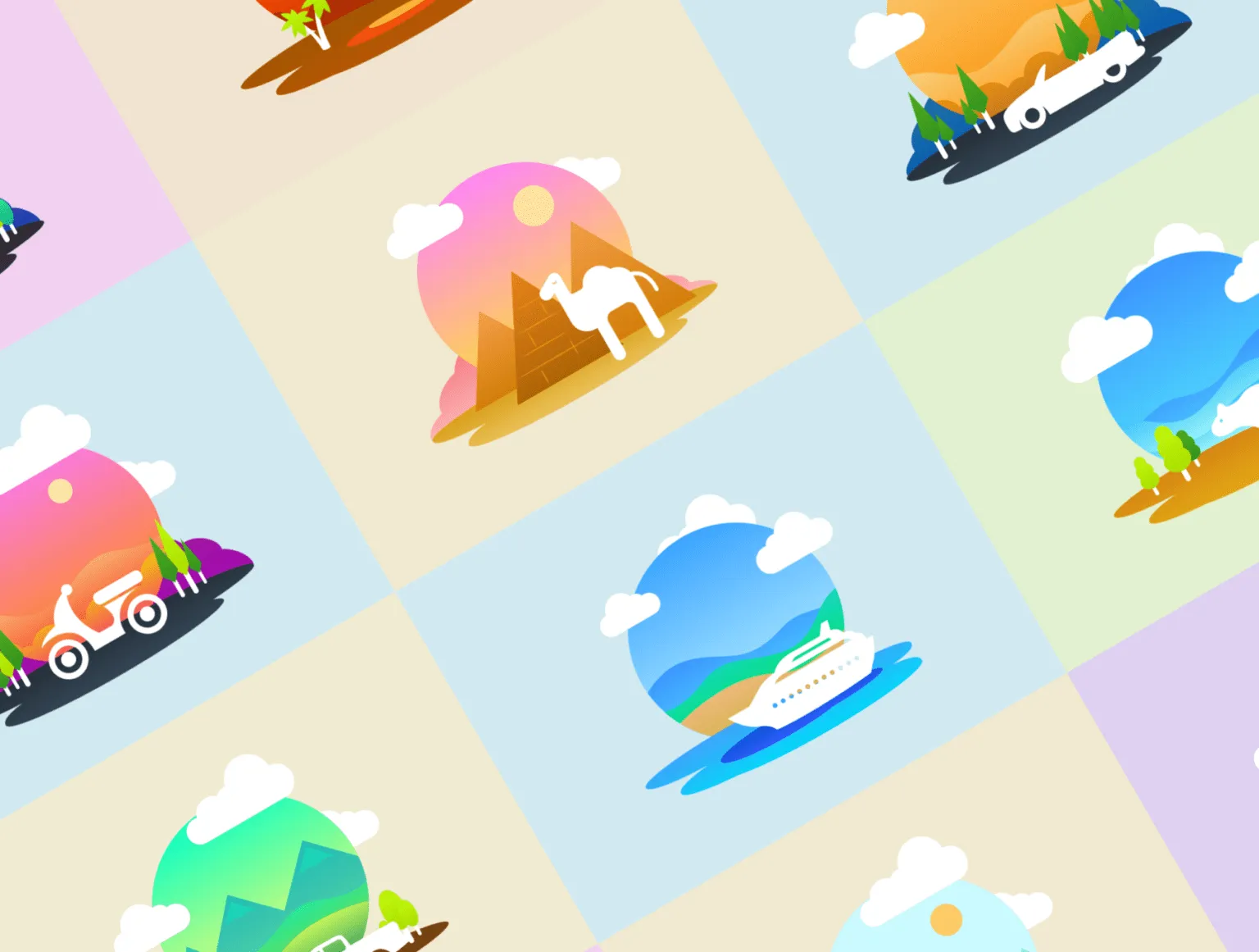 Travel Illustration Set