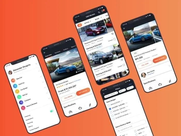 Vola Cars Premium iOS App UI Kit Sketch