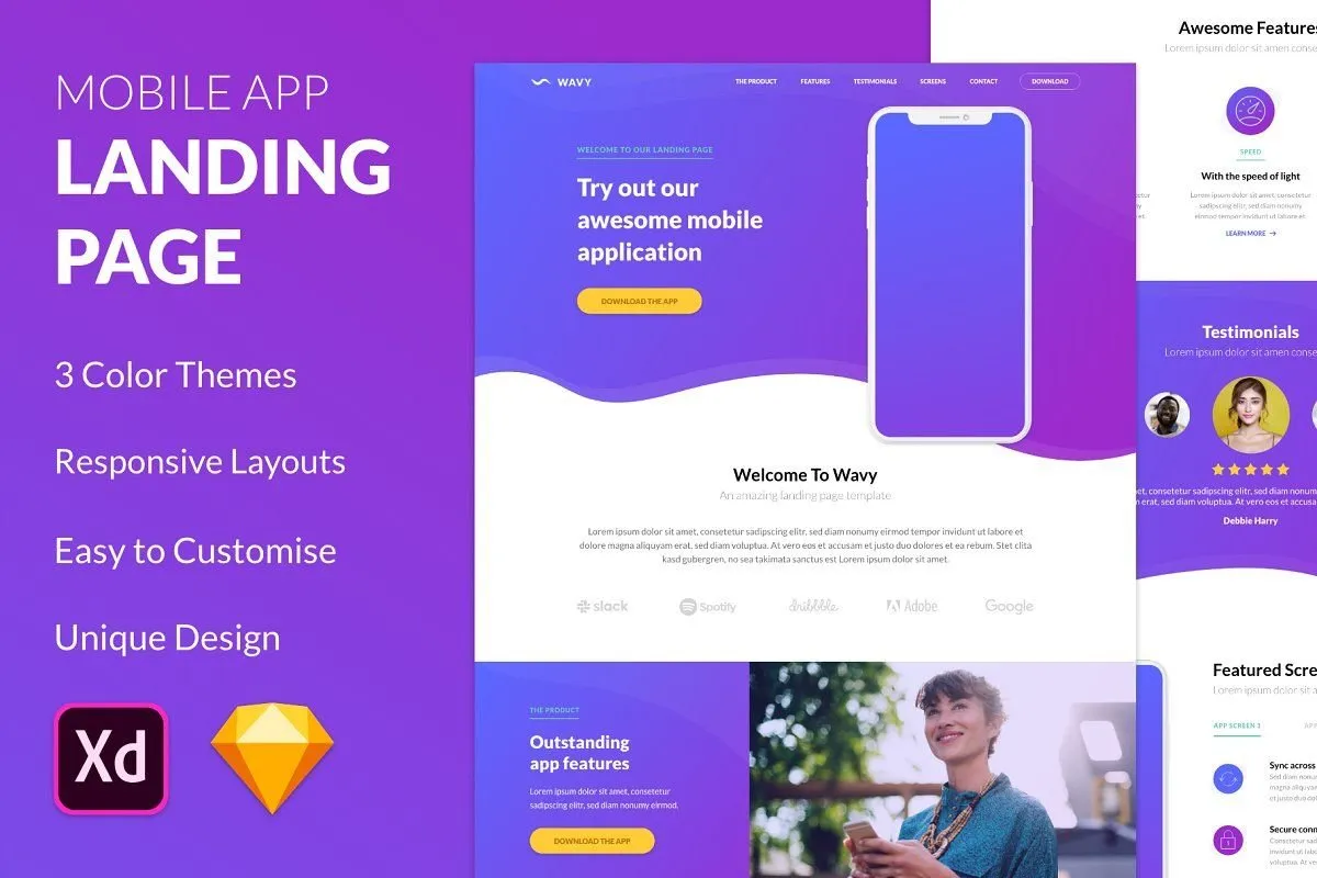 Wavy Mobile App Landing Page