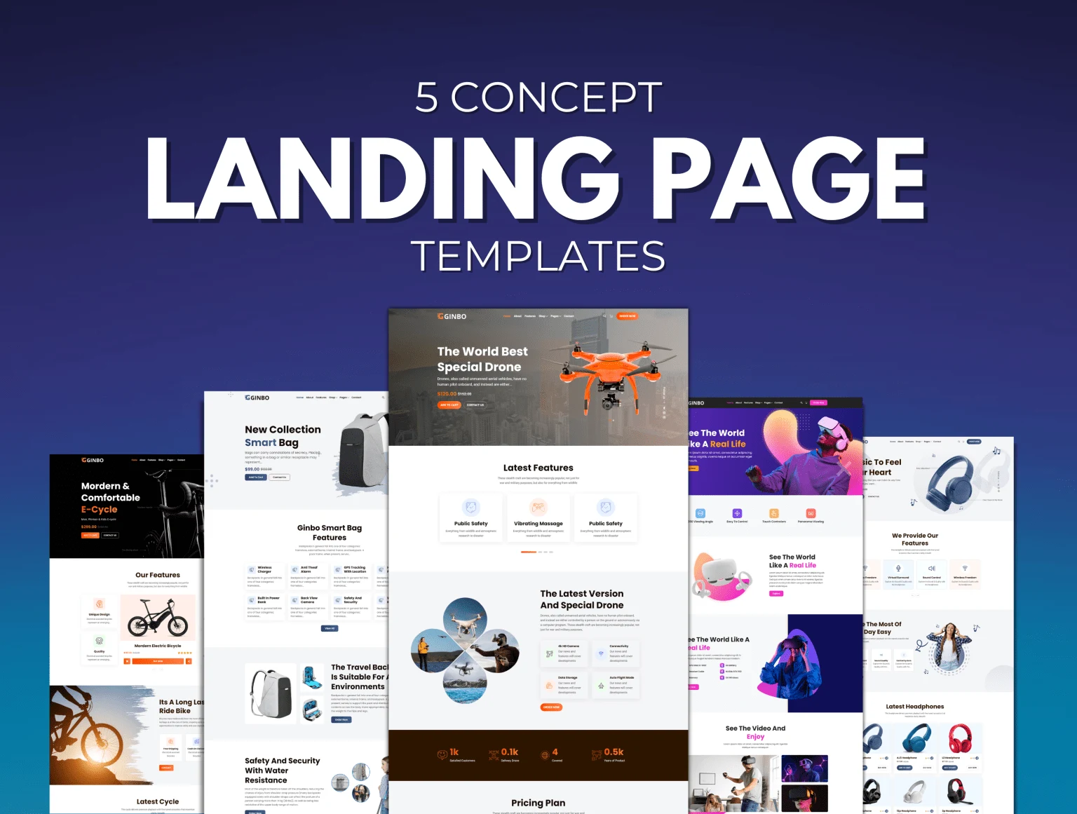 5 Concept Landing Page Template