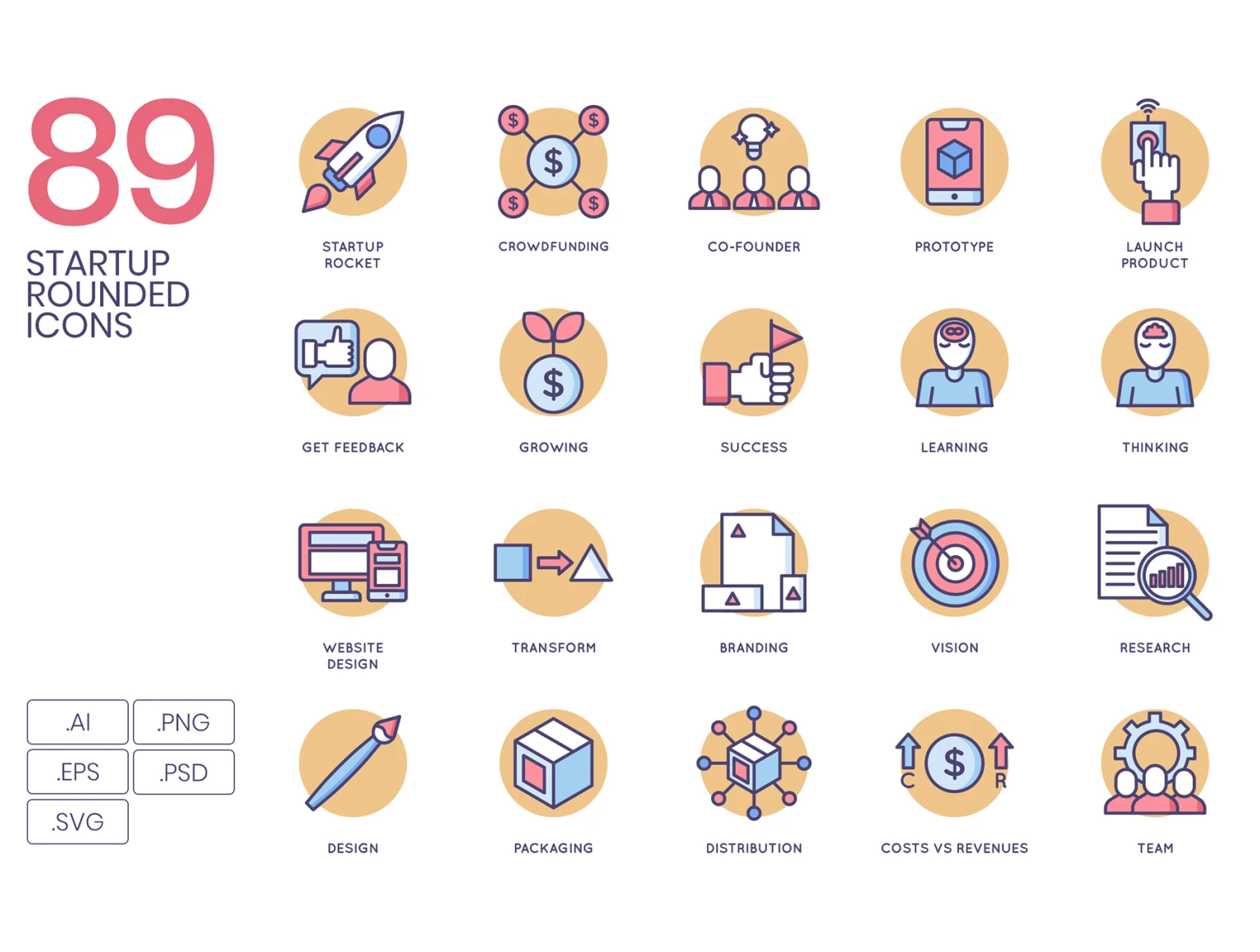89 Startup Icons - Butterscotch Series