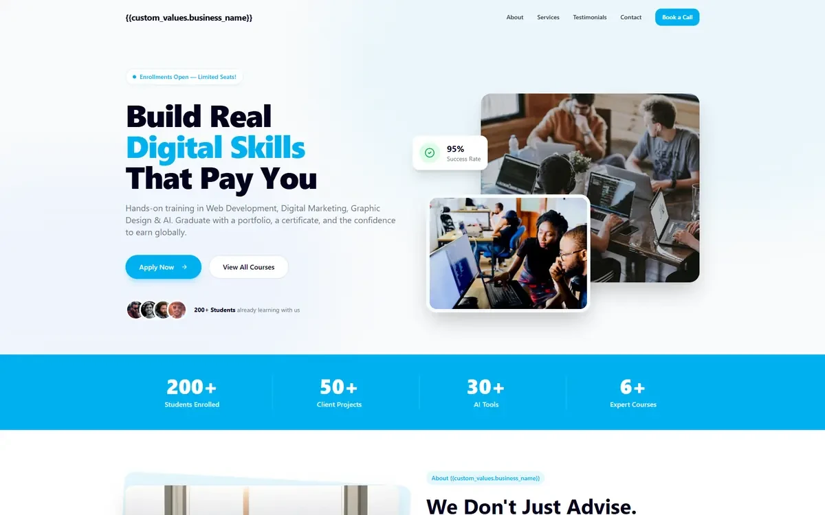 Business Coaching AI Studio Website Template V2 for GoHighLevel