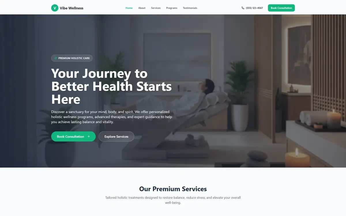 Health and Wellness AI Studio Website Template for GoHighLevel