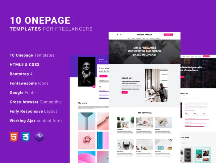 HTML Onepage Freelance Bundle
