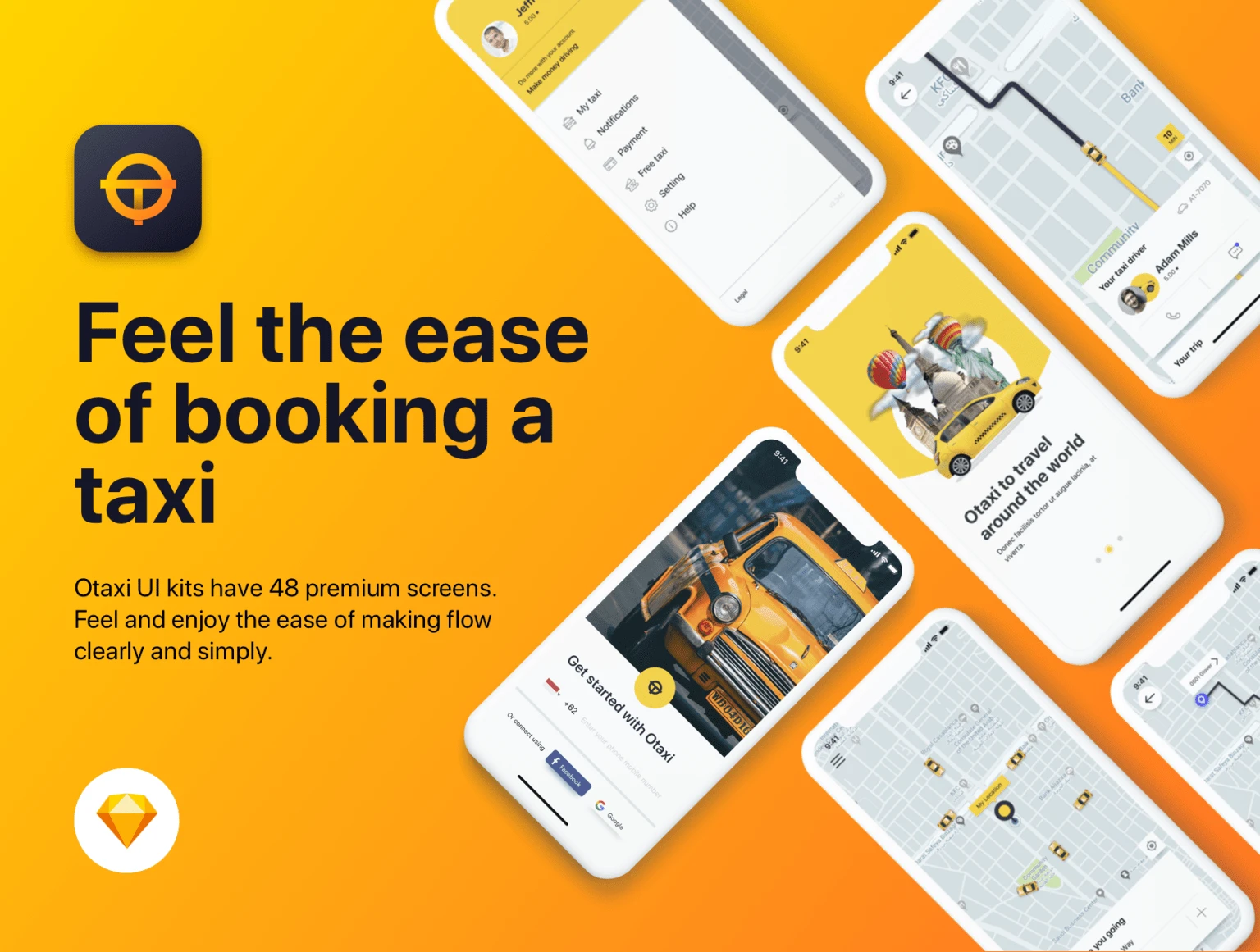 Otaxi Mobile UI Kit
