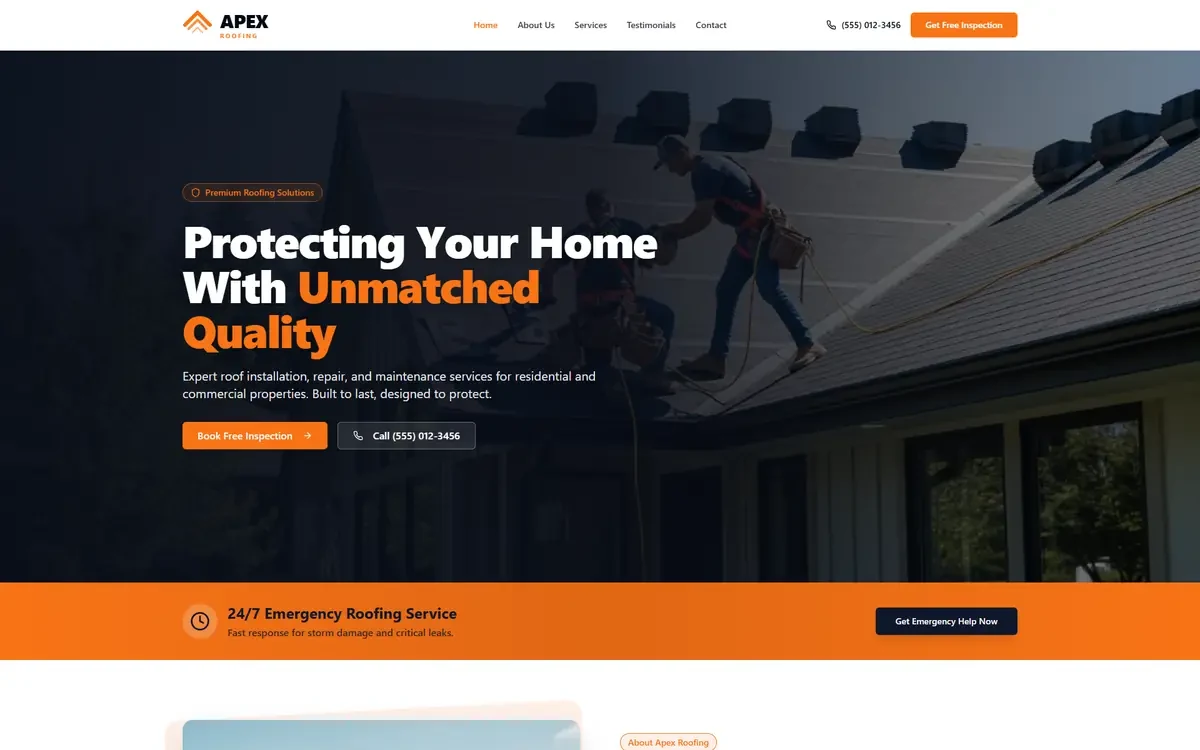 Roofing AI Studio Website Template for GoHighLevel