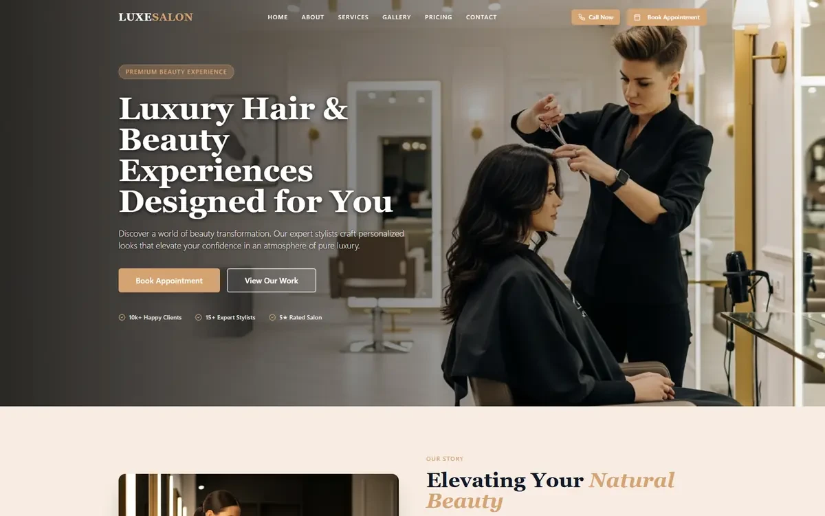 Salon AI Studio Website Template for GoHighLevel