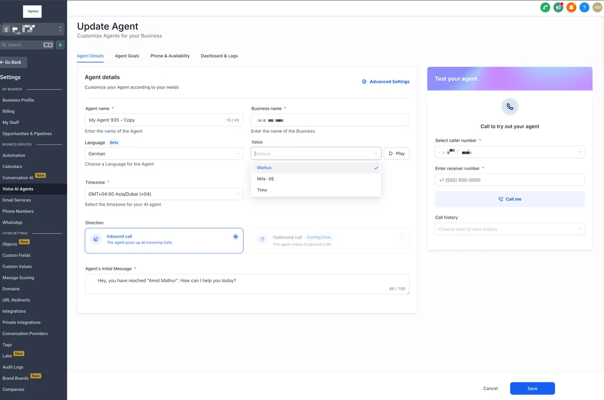 Voice AI Multi-Language Support for HighLevel : HighLevel Support Portal
