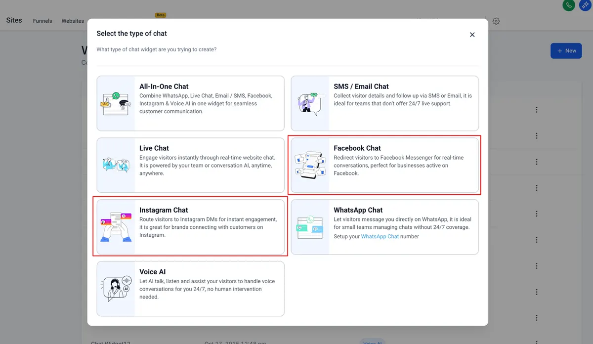 Discover how to set up and use Facebook and Instagram chat widgets inside GoHighLevel to boost leads