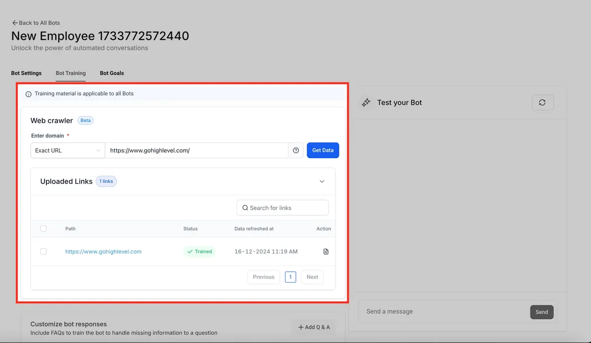 Master AI Bot Training: Web Crawler & Custom Responses Guide : HighLevel Support Portal