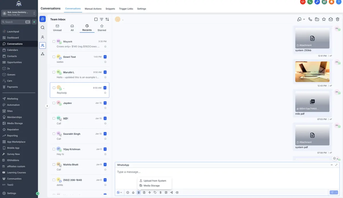 Learn how to send documents, videos, and images using the new WhatsApp Conversations UI in GoHighLevel.