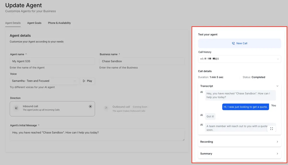 Testing Voice AI Agents : HighLevel Support Portal