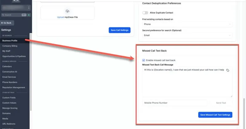 GoHighLevel Missed Call Text-Back - 2025 Feature Overview | Freedom Bound  Business