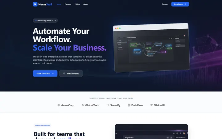 SaaS GoHighLevel AI Studio website template design 1 home page